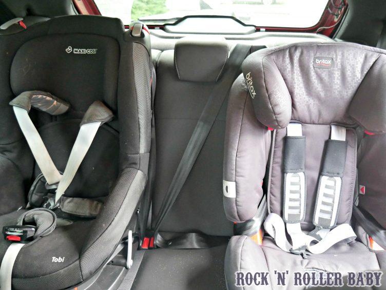 Two car seats fit easily in the back!