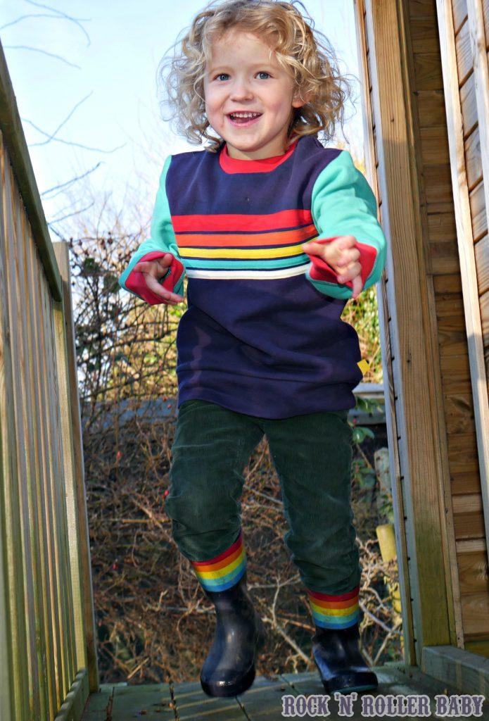 Jimmy's wearing the Stripe Sweat Top (£10-£12) with old Little bird cords and wellies. I wish I'd bought these cords in a bigger size as they are my favourite. My advice when you LOVE something LB is to buy it in every size they have!